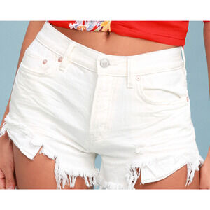 Free People We the Free Loving Good Vibrations Distressed Shorts, NWT, 28